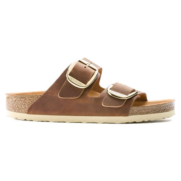 BIRKENSTOCK ARIZONA BIG BUCKLE OILED LEATHER SANDALS IN COGNAC 39 EU 8 US - Picture 3 of 11